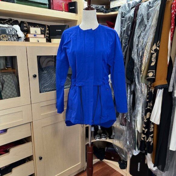 St. John Blue Nylon Coat Size Petite - Picture 2 of 14